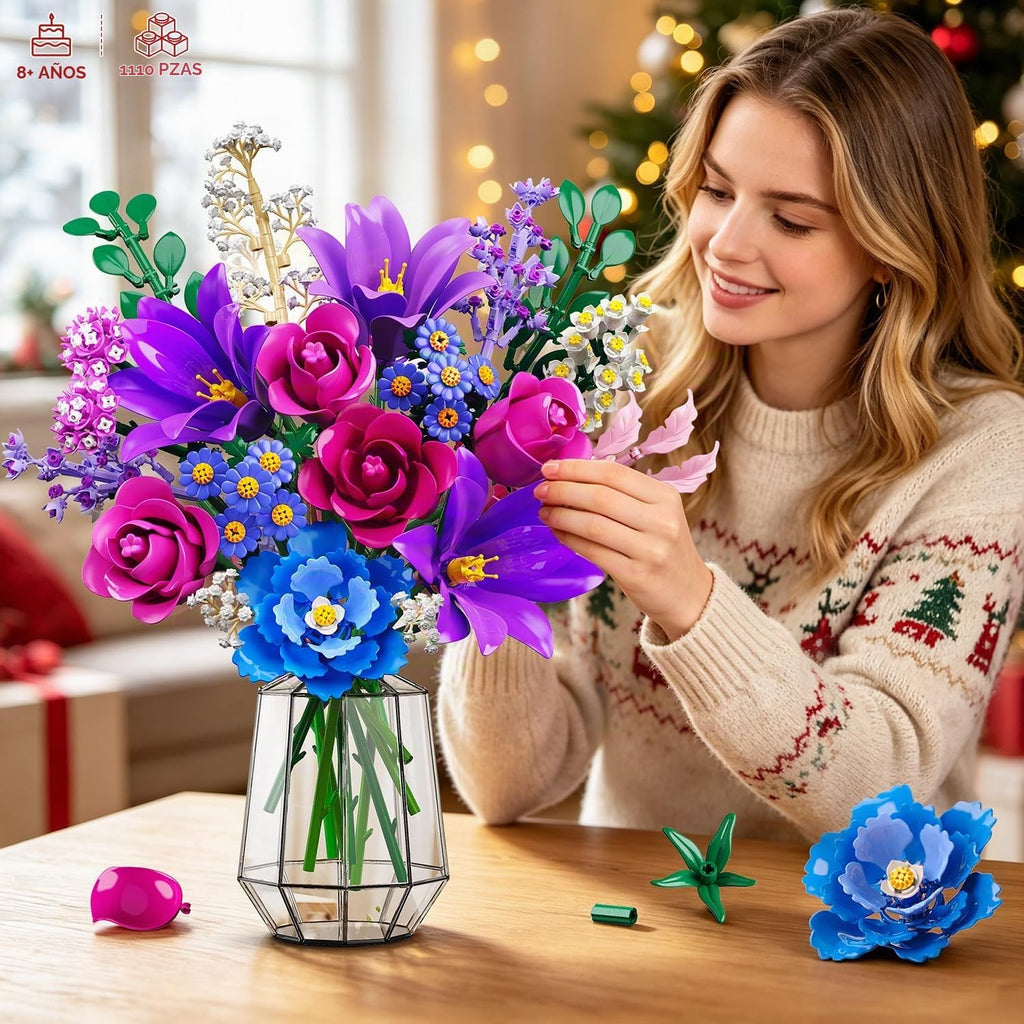 Calendario de Adviento de flores 2026 - Juego de construcción de Navidad de