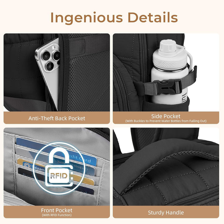 CLUCI Mochila para laptop de 17.3 pulgadas para mujer, mochila de v...