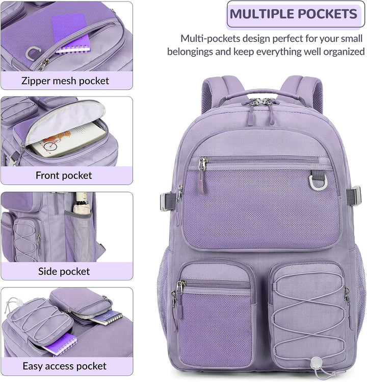 Lohol Mochila de Día Resistente al Agua con Múltiples Bolsillos par...
