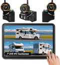 Sistema de cámara de respaldo inalámbrico magnético magnético de 360° - Pantalla táctil 1080P de 7 pulgadas, grabación DVR, impermeable IP69K, sueño automático y visión nocturna para RV