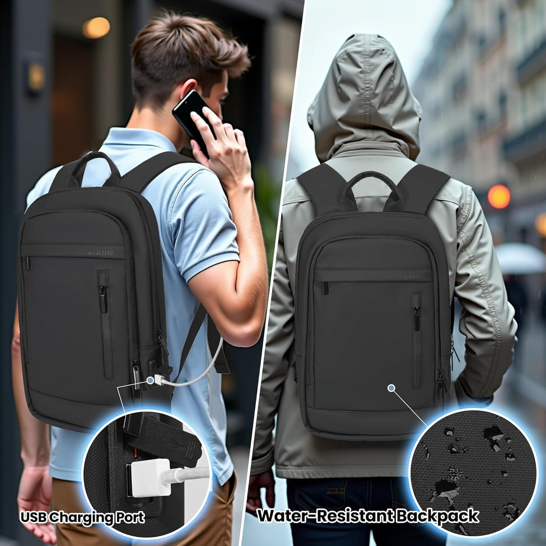 Mochila de negocios para hombres antirrobo resistente al agua mochi...
