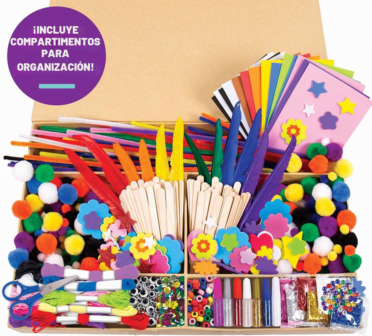 Made By Me Ultimate - Caja de manualidades, actividades de arte y manualidades, juego de 1000 piezas, estuche de almacenamiento, ideal para artes y manualidades preescolares, proyectos para adultos y