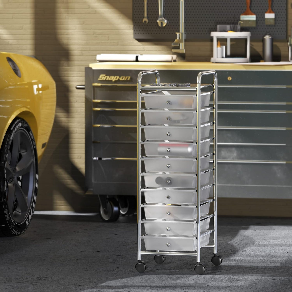 Lámpara Simple Houseware Organizador de carrito utilitario con ruedas de 10 cajones