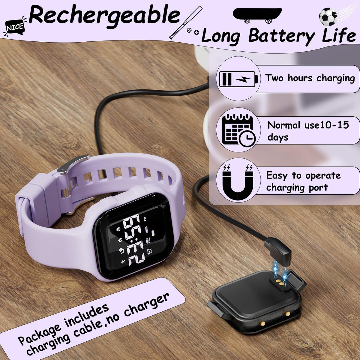 GOLDEN HOUR Relojes deportivos digitales para niños con rastreador de fitness, reloj despertador, cronómetro, sin aplicación, regalos de cumpleaños impermeables para niñas y niños de 4 a 12 años