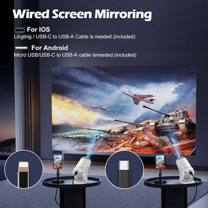 Mini proyector inalámbrico con WIFI 6 y Bluetooth, soporte 4K 1080P...