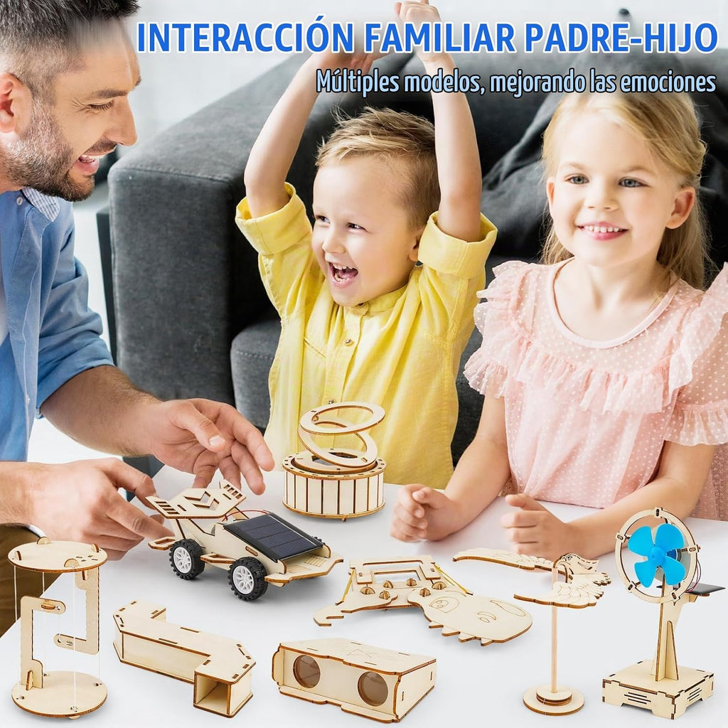LUCKY GUESS Kit de ciencia STEM 8 en 1 para niños, experimentos solares y