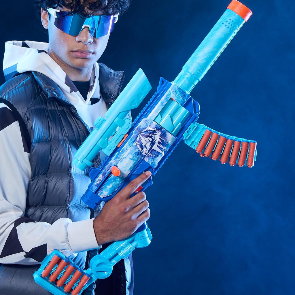 Nerf Loadout FrostFusion Blaster, 4 accesorios intercambiables, 30 dardos Nerf N1, juguetes y regalos para niños, a partir de 8 años (exclusivo de Amazon)