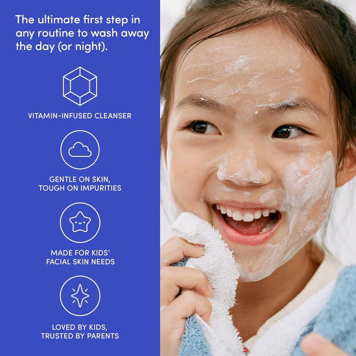 Evereden Lavado facial para niños: melocotón fresco, 3.4 onzas líqu...