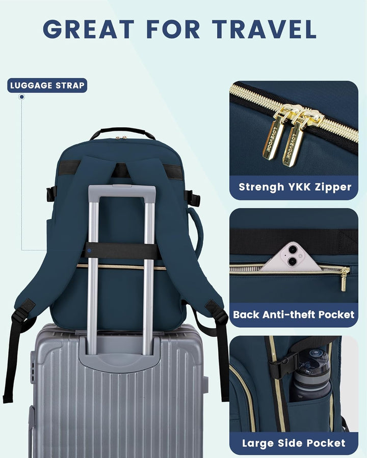 LOVEVOOK Mochila de viaje para mujeres y hombres, 40L, aprobada por...