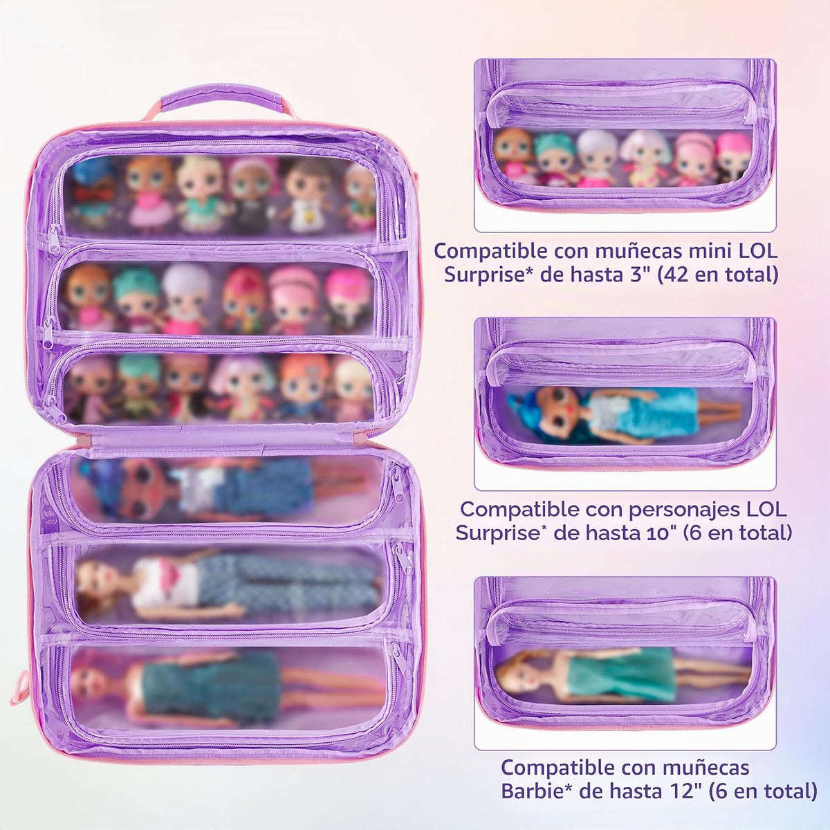 Funda de transporte para muñecas compatible con LOL Surprise Dolls All