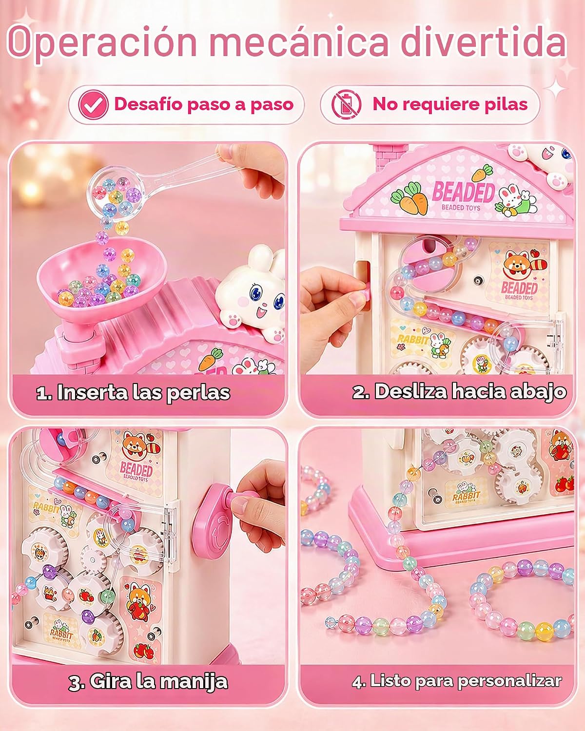 STACTCUTE Máquina para hacer pulseras de cuentas de 820 piezas para niñas 6