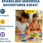 Little Jupiter Kit de mosaico de bricolaje – Construye 4 piezas diferentes de arte de mosaico marino – Las artes y manualidades perfectas para niñas y niños de 8 a 12 años – Actividad de juego de arte para niños para cumpleaños, Navidad, vacaciones y más