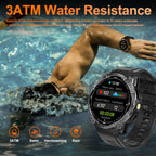 Reloj inteligente militar resistente para hombre con GPS, reloj AMOLED de seguimiento de fitness de 1.43 pulgadas con llamada Bluetooth, linterna/brújula, más de 170 modos deportivos, impermeable, reloj inteligente para hombre para Android iPhone