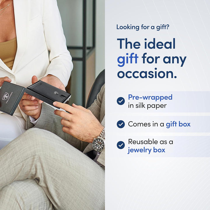 TRAVANDO AUSTIN - Cartera para hombre con clip para dinero, bloqueo...