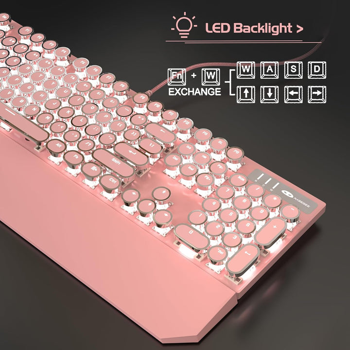 MageGee - Teclado mecánico tipo máquina de escribir para juegos ret...