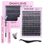 OKAYLOVE Ráfagas de pestañas esponjosas, kit de extensiones