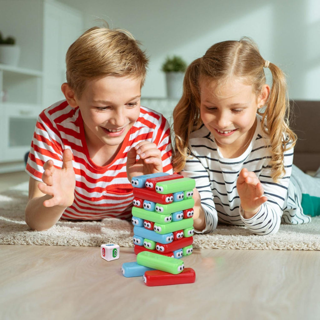 Point Games Googly Tower - Juego de torre apilable con diseño divertido, rompecabezas de desarrollo e interactivo, habilidades estabilizadoras de pruebas, a partir de 3 años