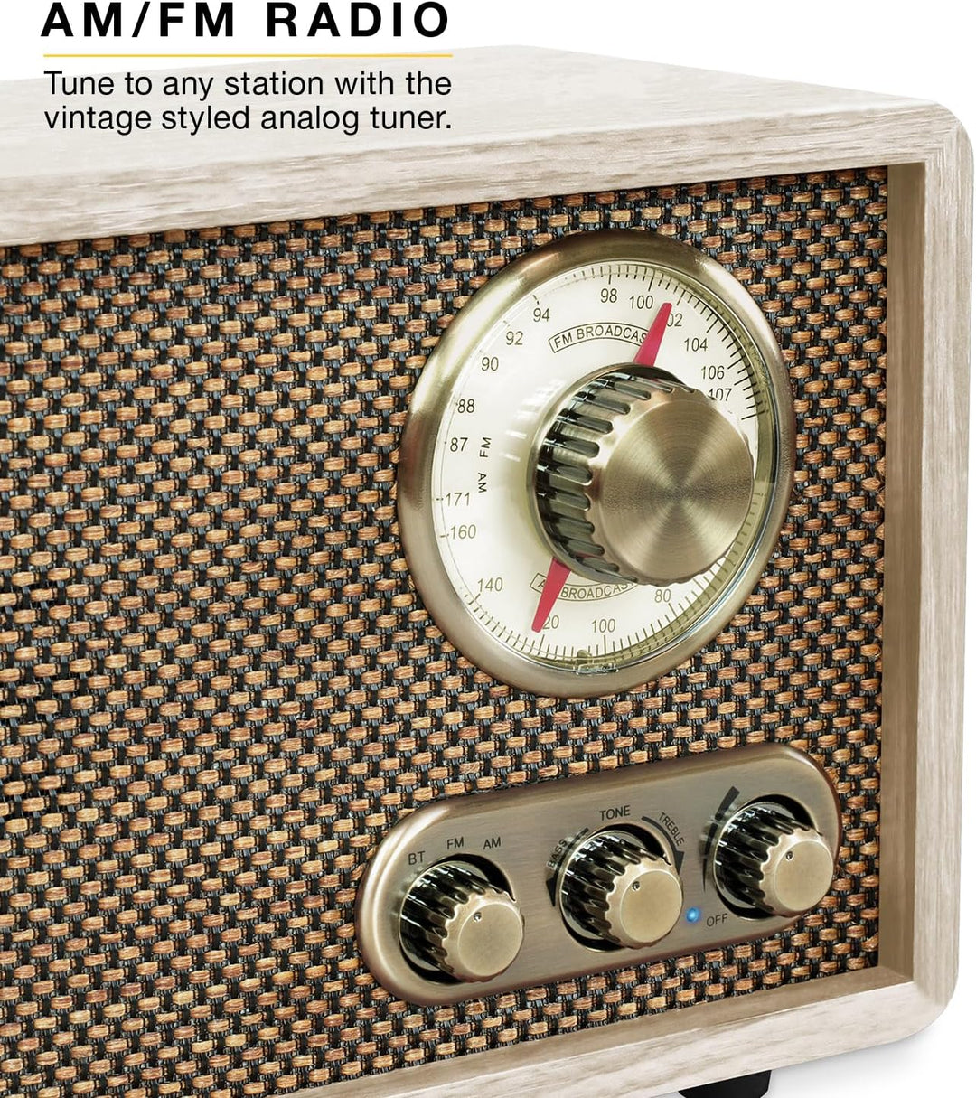 Victrola Willow - Radio Bluetooth de madera retro con altavoces int...