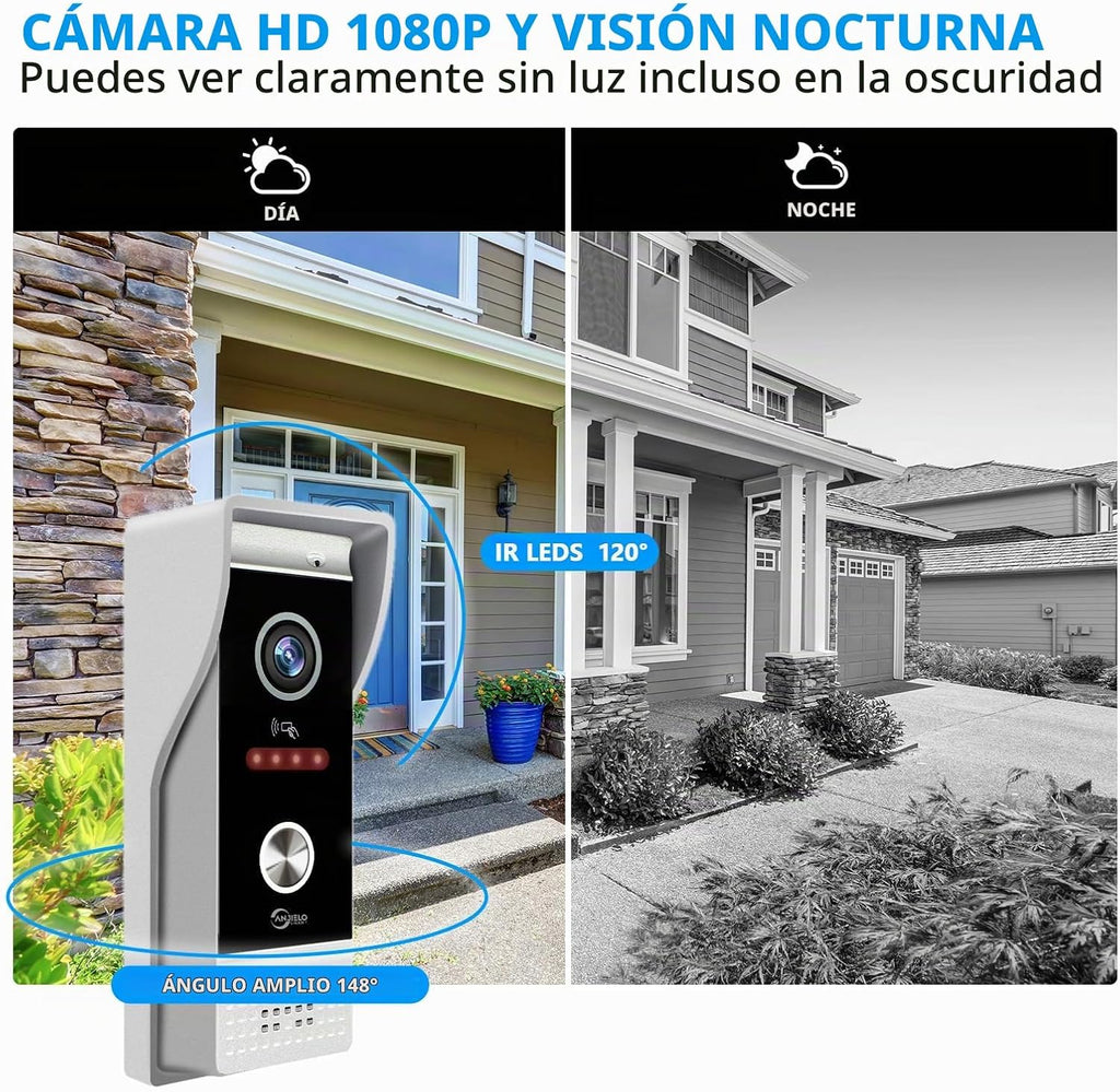 TUYA - Timbre de video con cable, sistema de intercomunicación de apartamento, monitor táctil completo de 10 pulgadas, cámara de timbre de puerta de 1080P, WiFi para casa inteligente, intercomunicador
