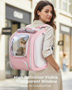 Pecute Mochila para gatos,Mochila de burbujas para gatos de gran espacio