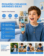 Cámara de mano para niños, cámara digital HD de 44MP 1080P para niños