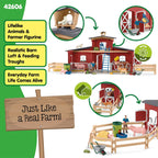 Schleich Farm World 42606 - Granero rojo con animales y más, 64 piezas