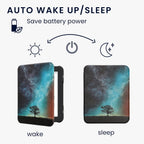 kwmobile Funda Compatible con Barnes & Noble Nook Glowlight 4 / 4e - Funda para eReader - Naturaleza Cósmica Azul/Gris/Negro
