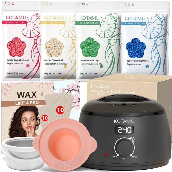 KOTAMU Kit de depilación digital negra para mujeres y hombres, piel...