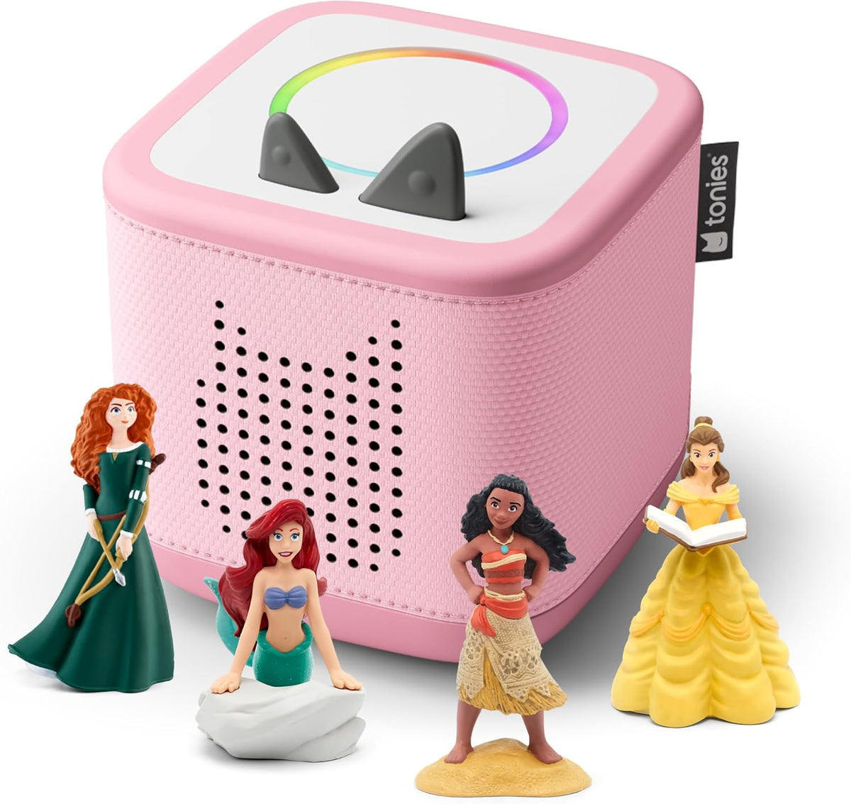 Toniebox 2 Audio Player Disney Princess Bundle para Kids 3+ con Ariel, Moana, Merida, y Belle - Cloud Pink