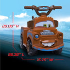 Kid Trax - Cuatriciclo eléctrico de juguete para montar con diseño de Tow Mate de Cars 3 de Disney para niños pequeños de 1 año y medio a 3 años y con peso máximo de 45 libras, batería de 6 voltios y