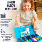 Glockenspiel - Xilófono para niños, colorido, 25 notas con cancionero de 30 canciones