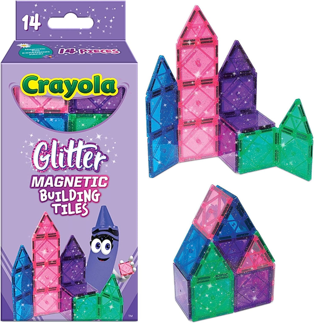 CreateOn Crayola Azulejos magnéticos, juego de construcción para niños, juguetes magnéticos para niños, juguetes de viaje, bloques de juguetes sensoriales para el aula, herramientas STEM y Montessori