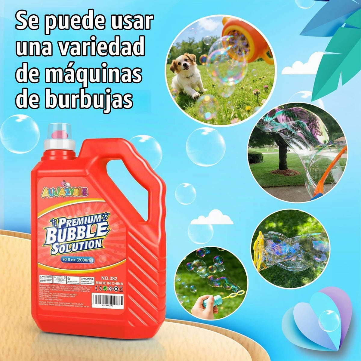 70 oz de recargas de burbujas para niños - Solución de burbujas premezclada de alta calidad, líquido premium para máquina de burbujas/varita/soplador en bodas y fiestas | Botella de agarre fácil para