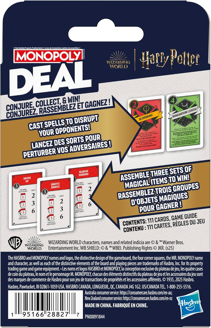 Monopoly Deal Juego de cartas de Harry Potter Juegos