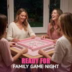 American Mahjong - Juego completo de 166 azulejos rosados con 4