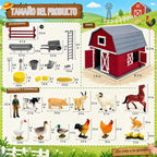 Hiawbon 33 piezas de animales de granja juguetes animales granero conjunto