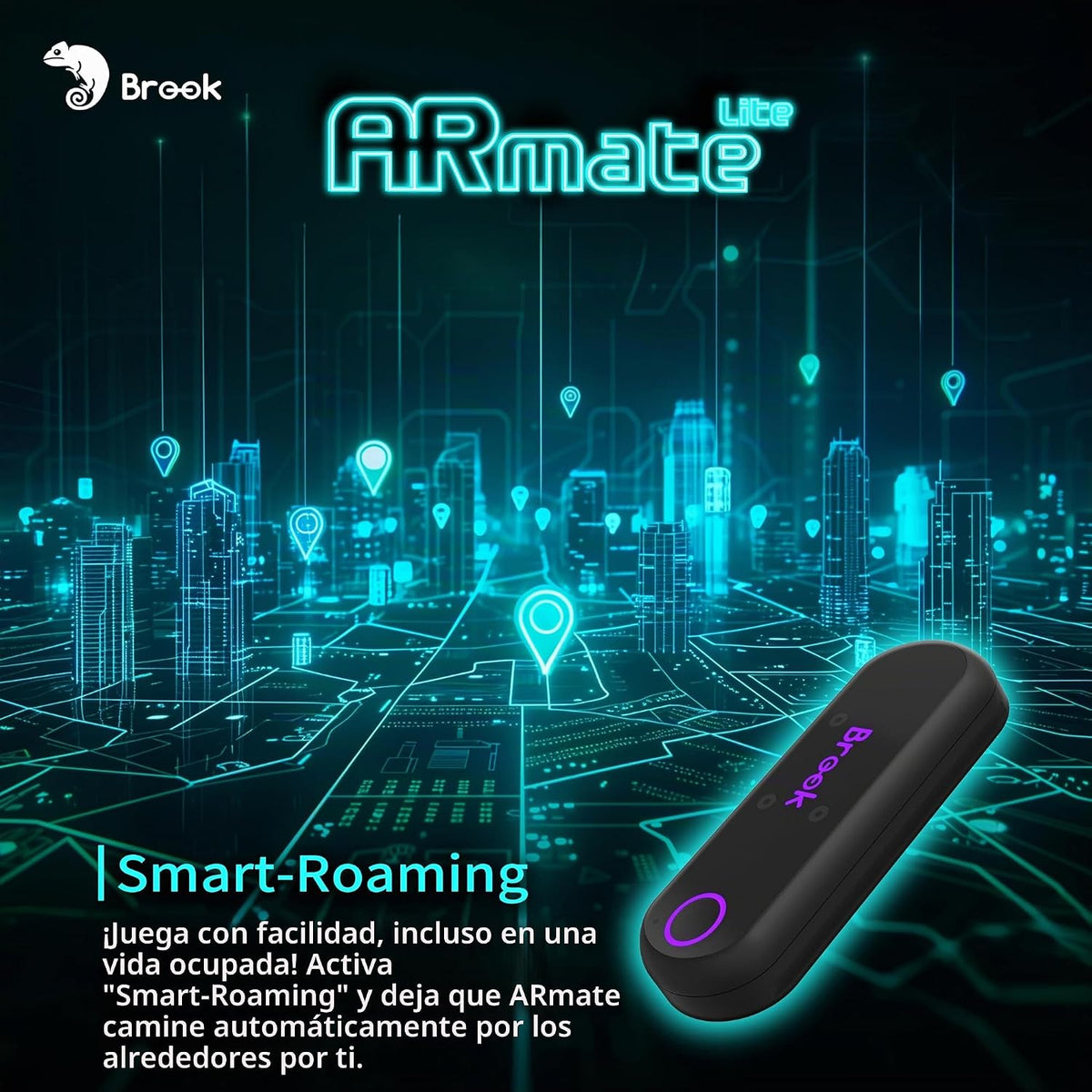 Brook AR Mate Lite - Atrapasador automático para Pokémon GO, mini dispositivo Bluetooth de captura automática y giro automático, andador GPS inteligente para juegos AR, accesorio portátil de captura