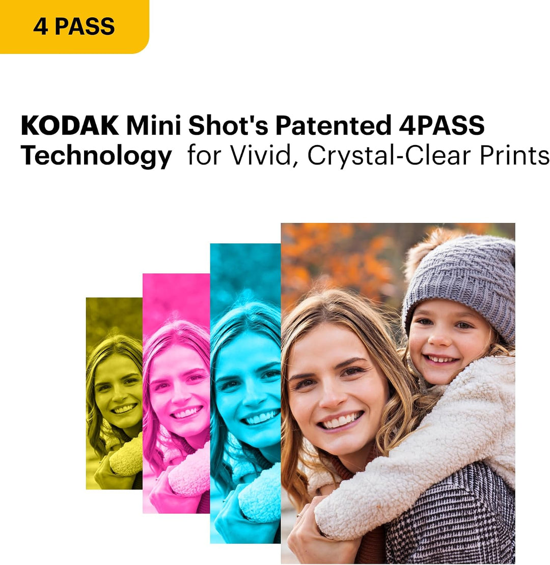 KODAK Mini 2 Retro 4PASS - Impresora fotográfica portátil de 2.1 x...