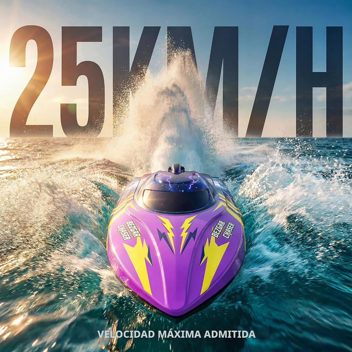 BEZGAR TX136 12 pulgadas 25 KPH Fast RC Speed Boat para niños
