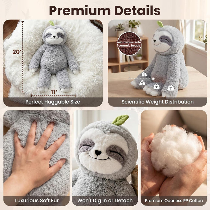 Mewaii Animales de peluche con peso de 4 libras con almohadilla tér...