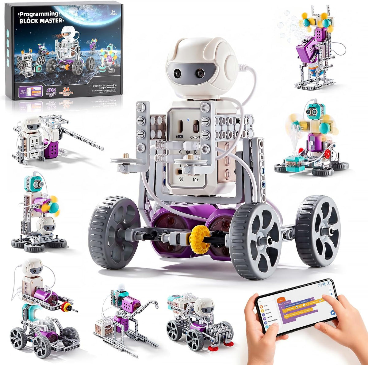 Juguetes STEM - Robot de codificación de experimentos científicos 24 en 1 para
