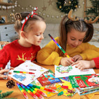 BenLouis 24 mini libros de Navidad para colorear con 24 crayones para niños a granel
