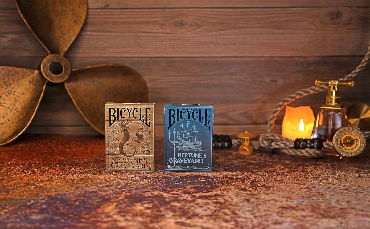 Neptune's Graveyard Bicicleta, barco pirata y sirena, calidad premium, ideal para fiestas piratas, decoraciones y regalos con temática oceánica, juego de 2 unidades