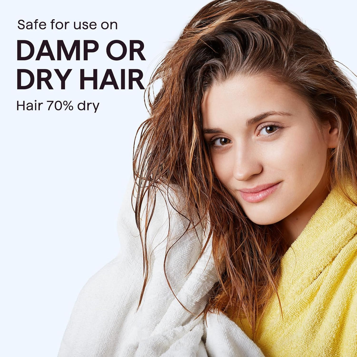 Wavytalk Plancha plana de titanio para cabello húmedo o liso, con v...