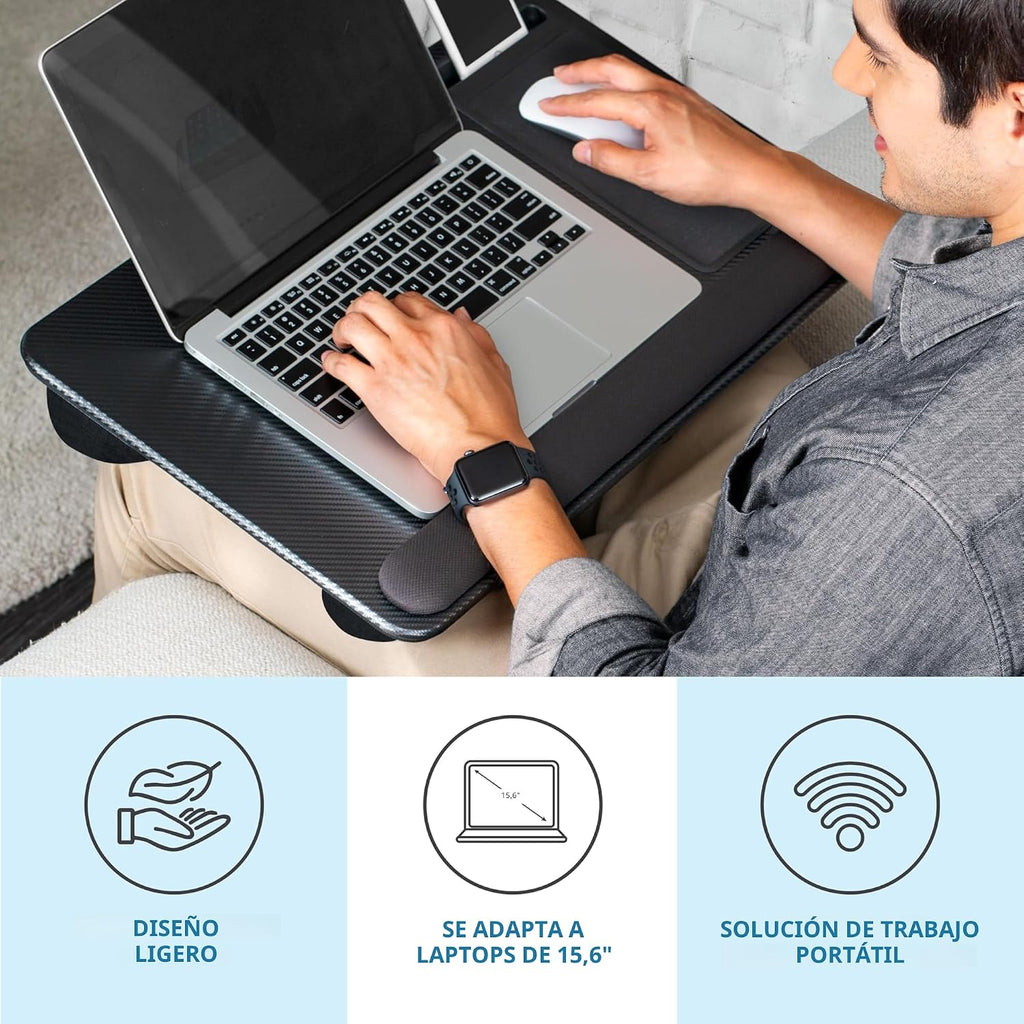 LAPGEAR Home Office Pro Lap Desk - negro Carbon, Fits 15.6” Laptops