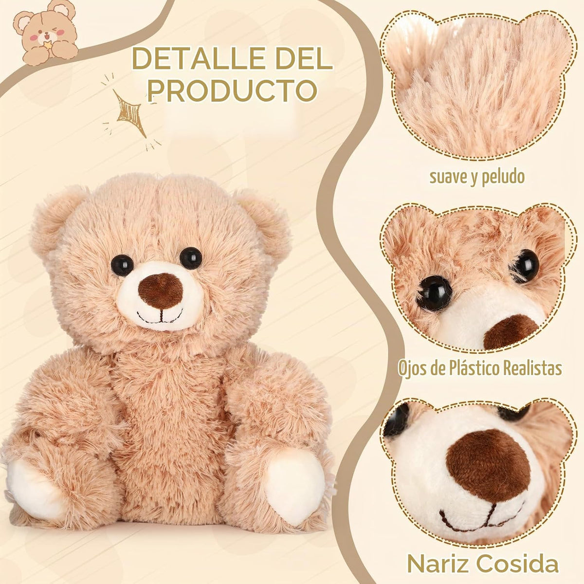 Jenaai 8 ositos de peluche a granel de 10 pulgadas, pequeños, elegantes
