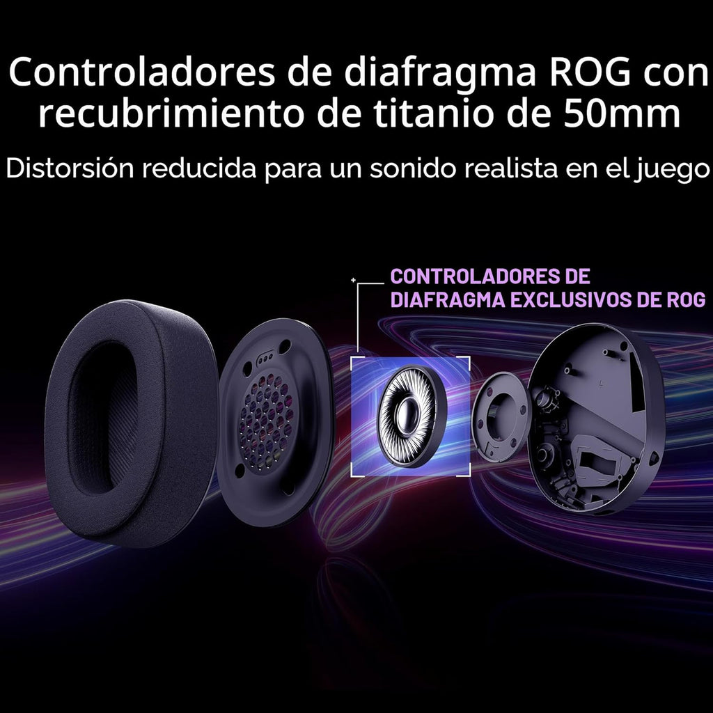 Auriculares Gaming Inalámbricos ASUS ROG Pelta con Micrófono Desmontable - Negro