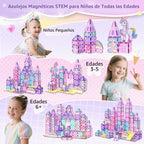 GobiDex Unicorn Toys Magnetic Tiles, Princess Castle Building Set para Girls