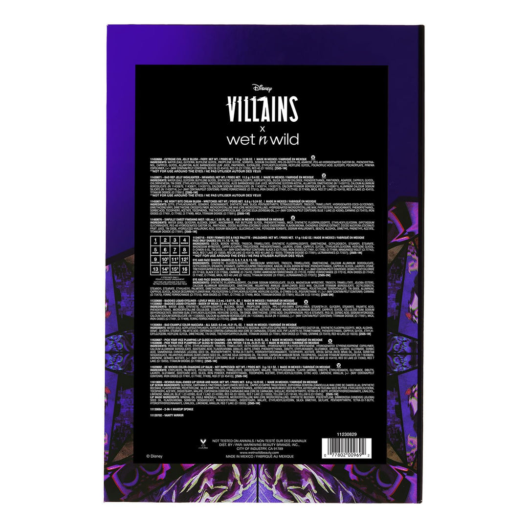 wet n wild Disney Villains PR Box, colección de maquillaje y acceso...