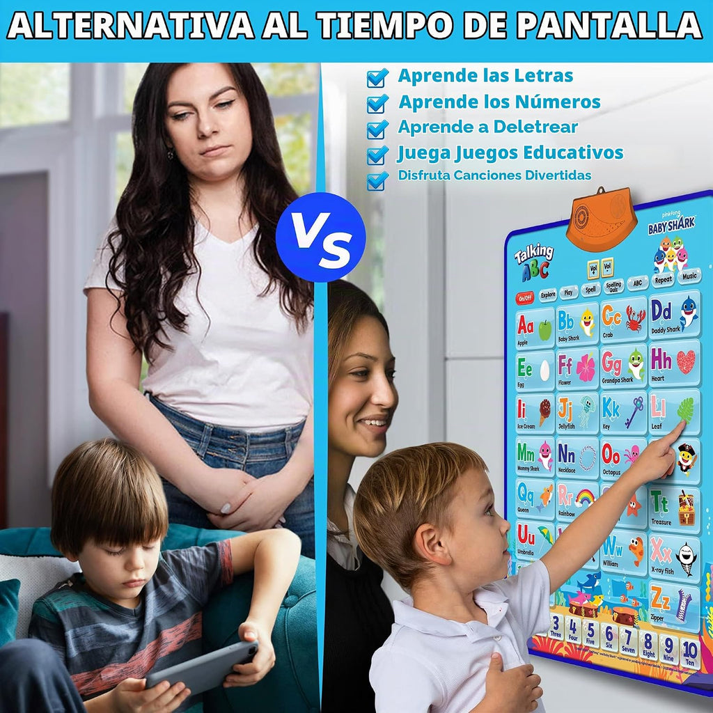 Just Smarty - Tabla interactiva de pared del alfabeto, ABC y 123, Baby